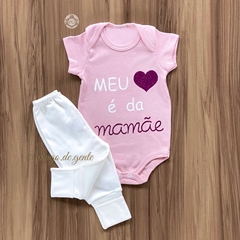 Conjunto Body e Calça Frase Meu Coração