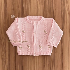 Cardigan Bebê Tricot Rosinhas