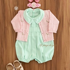 Cardigan Bebê Tricot Rosinhas