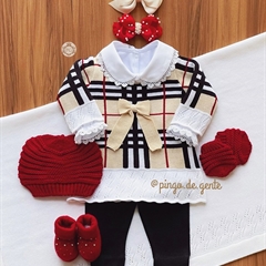Saída Maternidade Tricot Bordada 4 Peças Brit 