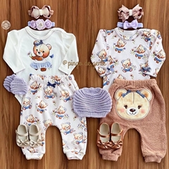 Conjunto Body e Calça Bordado Ursinha Serena