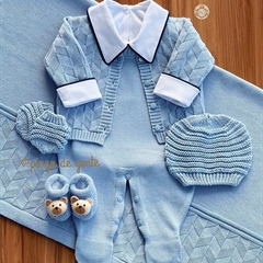 Saída Maternidade Tricot 4 Peças Zig Zag