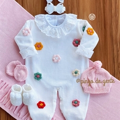 Saída Maternidade Tricot Bordada 3 Peças Daisy