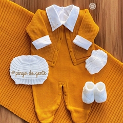 Saída Maternidade Tricot 4 Peças Colméia 