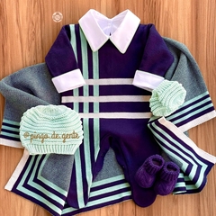 Saída Maternidade Tricot 3 Peças Listras