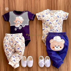 Conjunto Body e Calça Bordado Relevo Ursinho Dudu
