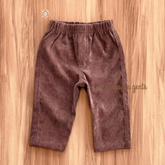 Calça Veludo Cotelê Marrom Bebê 