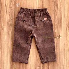 Calça Veludo Cotelê Marrom Bebê 