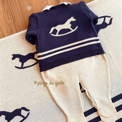 Saída Maternidade Tricot 4 Peças Cavalinho