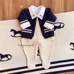 Saída Maternidade Tricot 4 Peças Cavalinho