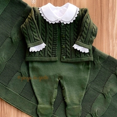 Saída Maternidade Tricot 4 Peças Tranças