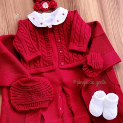 Saída Maternidade Tricot 4 Peças Tranças