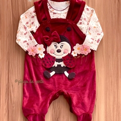 Macacão Plush Bordado Fofinho com Body Joaninha Nina
