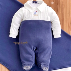 Saída Maternidade Algodão Egípcio Bordada 2 Peças Boat