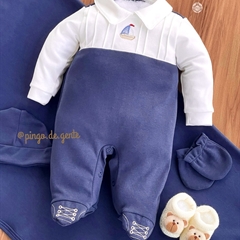 Saída Maternidade Algodão Egípcio Bordada 2 Peças Boat