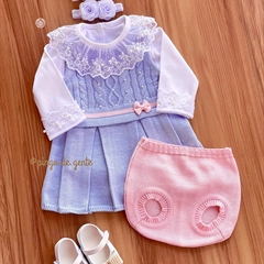 Vestido Tricot Bordado com Calcinha Charlotte