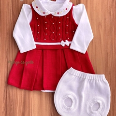 Vestido Tricot Bordado com Calcinha Charlotte