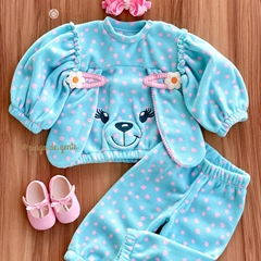 Conjunto Blusa e Calça Soft Bordado Fofinho Cachorrinha Pippa