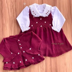 Vestido Tricot Bordado Com Body Golinha Chloé