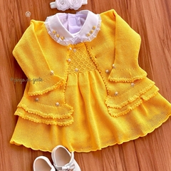 Vestido Tricot Bordado Com Body Golinha Chloé