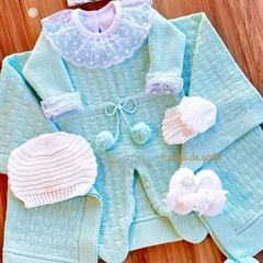 Saída Maternidade Tricot 3 Peças Pompons