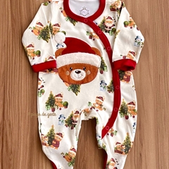 Macacão Algodão Bordado Ursinho Snow