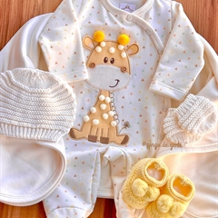 Macacão Algodão Unissex Bordado Fofinho Girafinha Caillou