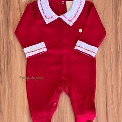 Macacão Algodão Egípcio Bordado Golinha e Punhos Sebastian