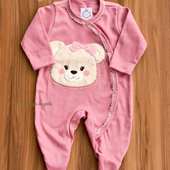 Macacão Algodão Bordado Ursinha Daphne