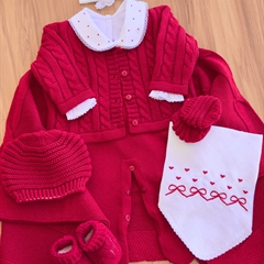 Saída Maternidade Tricot 4 Peças Tranças