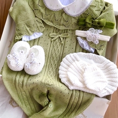 Saída Maternidade Tricot 3 Peças Camafeu