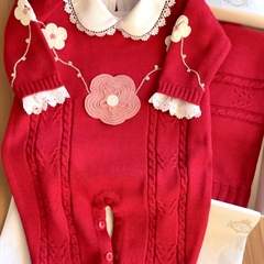 Saída Maternidade Tricot Bordada 3 Peças Camélia